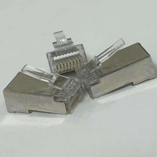 源头厂家 rj45 8p8c cat6a ftp超六类屏蔽通孔千兆网络水晶头